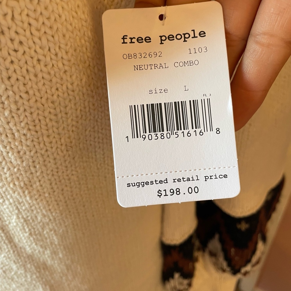 NWT Free People Neutral Knit Dress - Picture 7 of 7